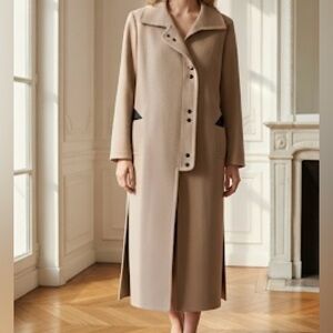 Maxim’s de Paris by Pierre Cardin Long Cashmere Coat Silk Lining Size 40 / 8-10